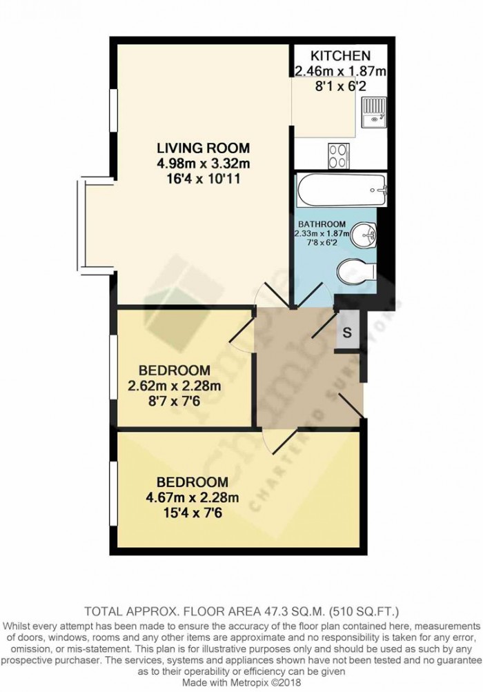 Floorplan for Creighton Road, London