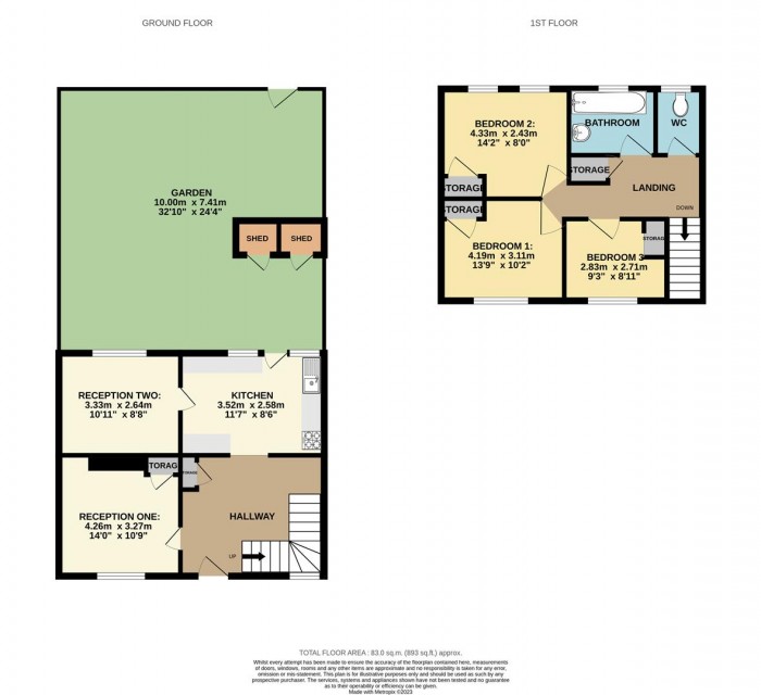 Floorplan for Allington Avenue, London