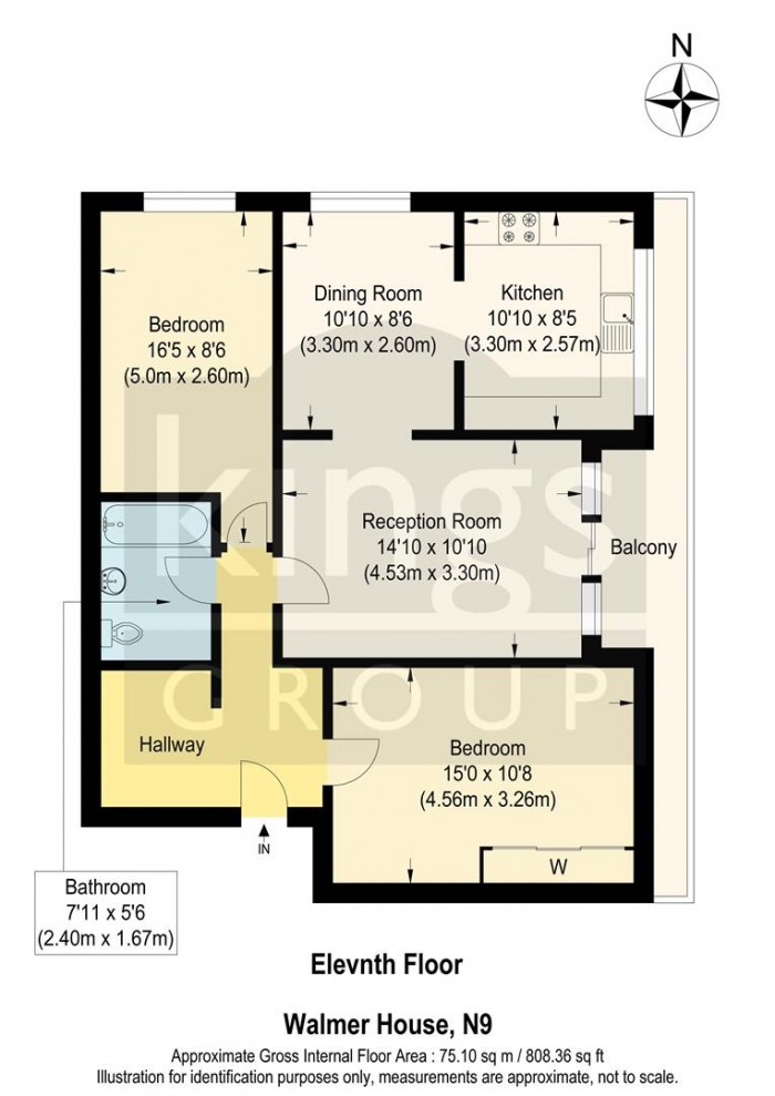 Floorplan for Walmer House, Bury Street, Edmonton, N9