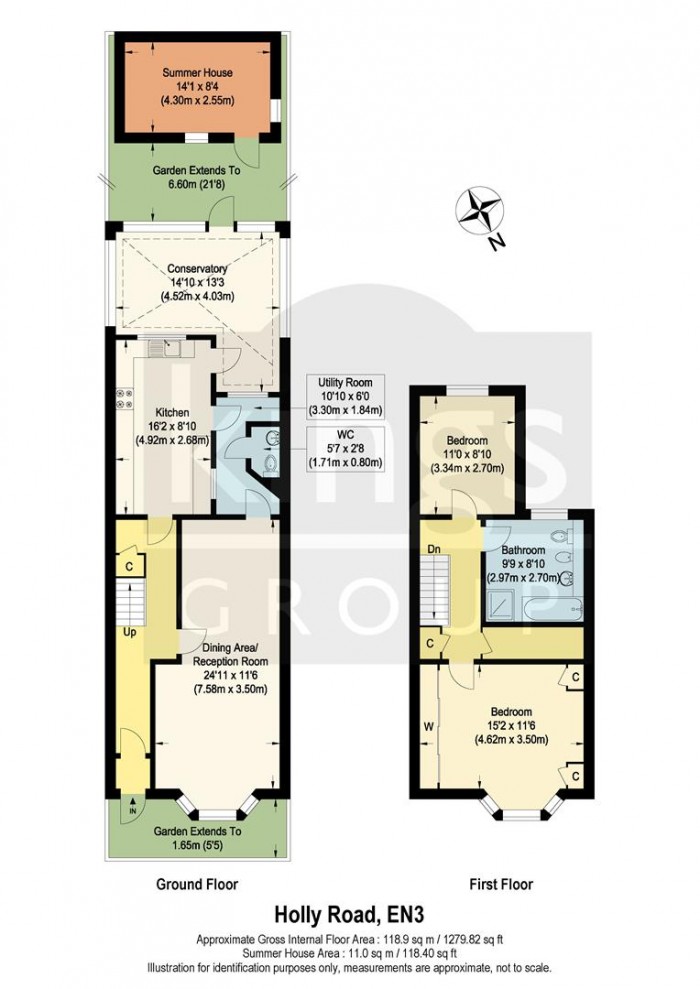 Floorplan for Holly Road, Enfield