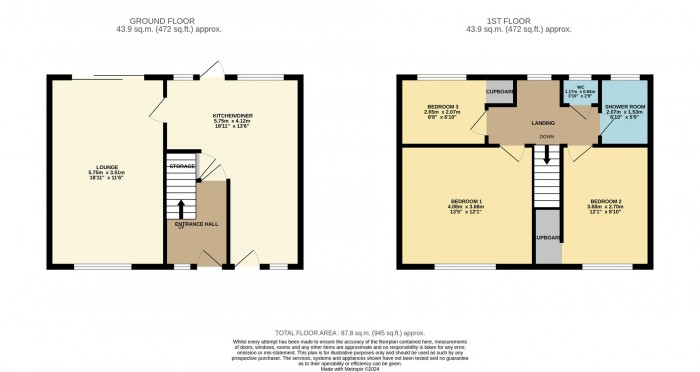 Floorplan for Upper Mealines, Harlow