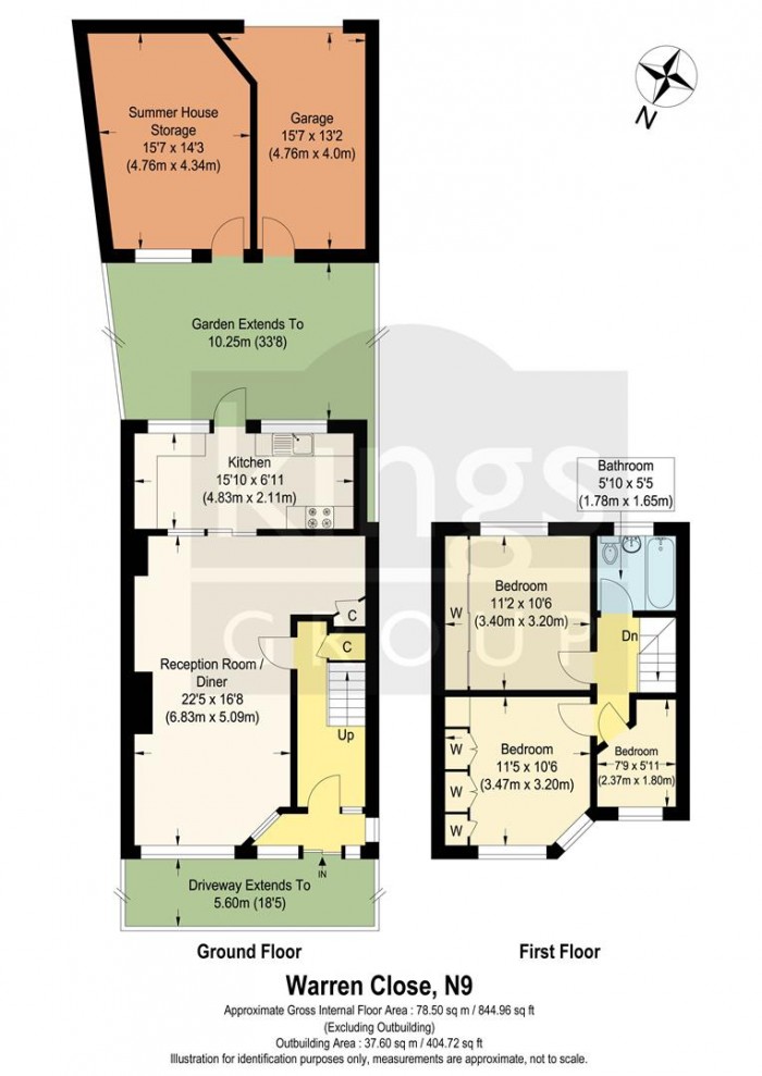 Floorplan for Warren Close, Edmonton, N9