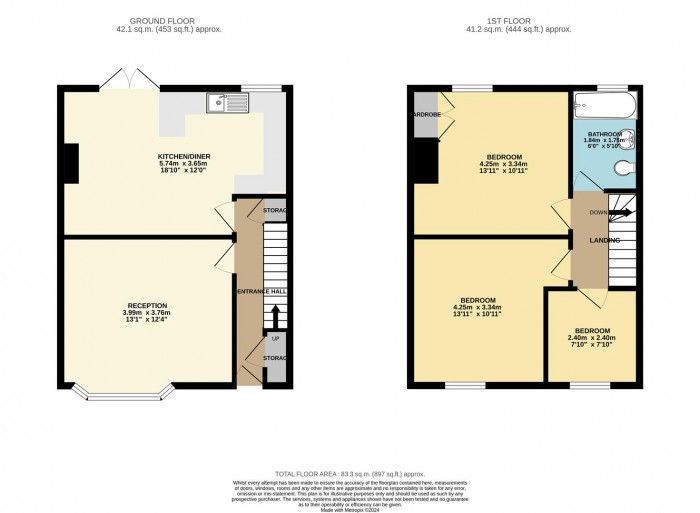 Floorplan for lyne Crescent, London