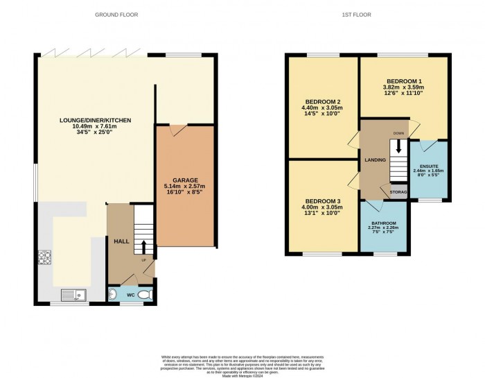 Floorplan for Oakview Close, Cheshunt, Waltham Cross