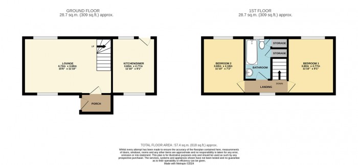 Floorplan for Foresters Close, Rags Lane, Cheshunt, Waltham Cross