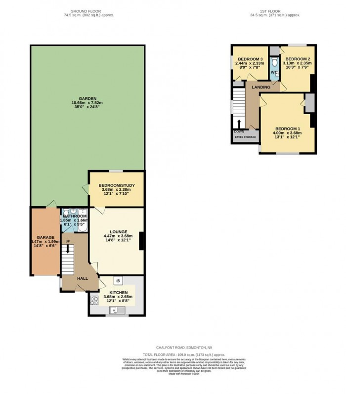 Floorplan for Chalfont Road, Edmonton, N9