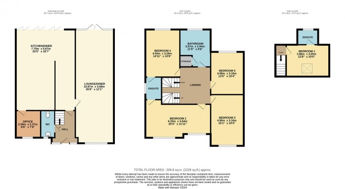 Floorplan for Sheldon Close, Cheshunt