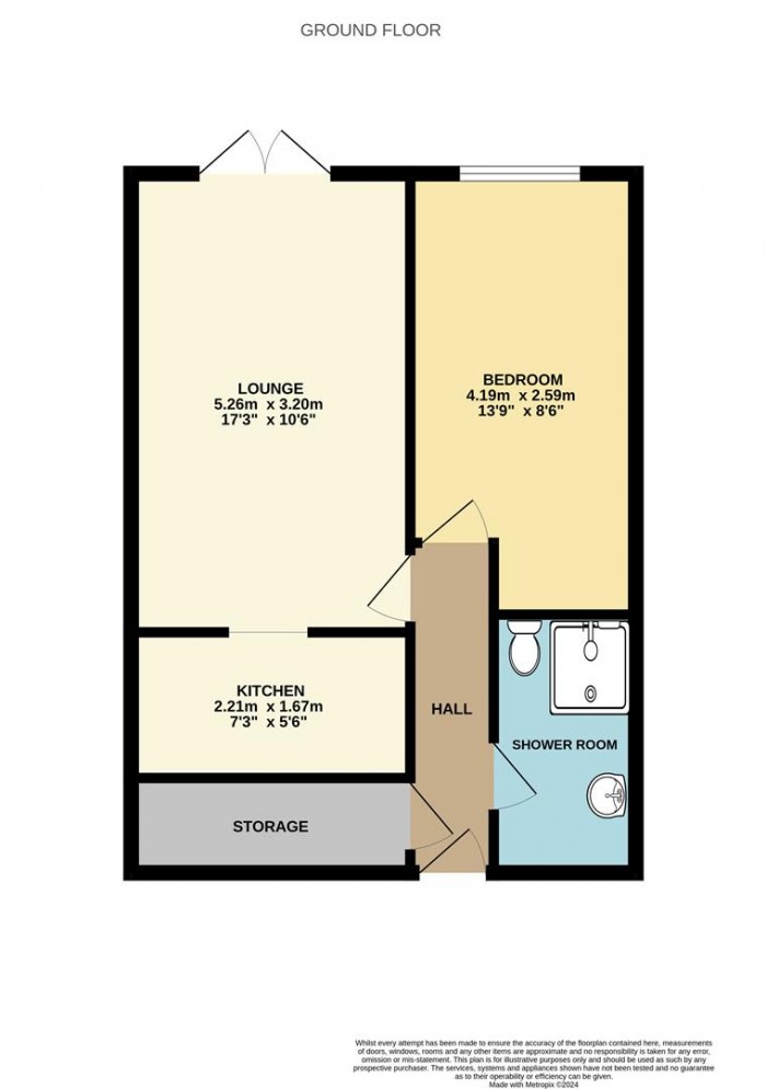 Floorplan for Edwards Court, Turners Hill, Waltham Cross