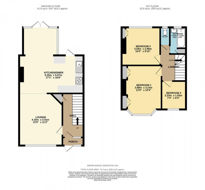 Floorplan for Empire Avenue, Edmonton, N18