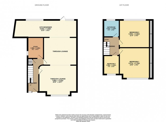 Floorplan for Lincoln Crescent, Enfield