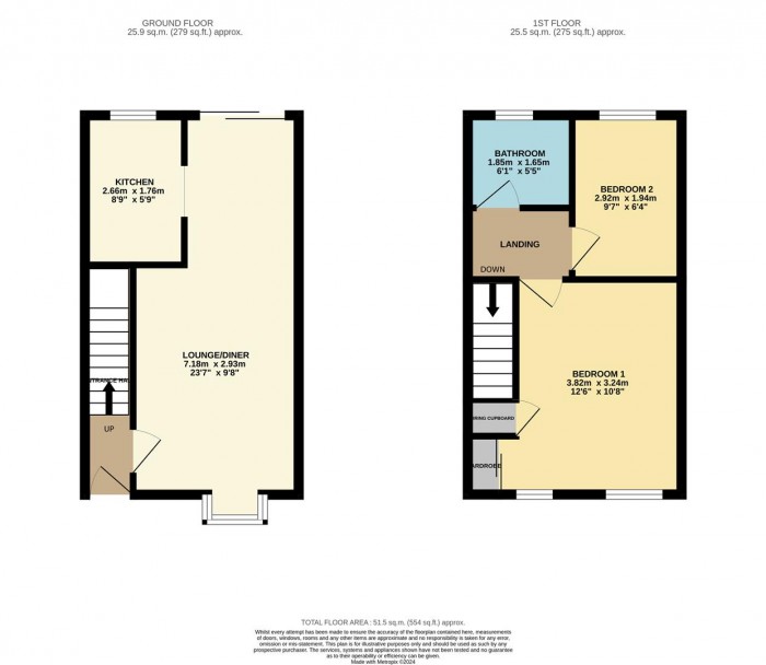 Floorplan for The Briars, Hertford