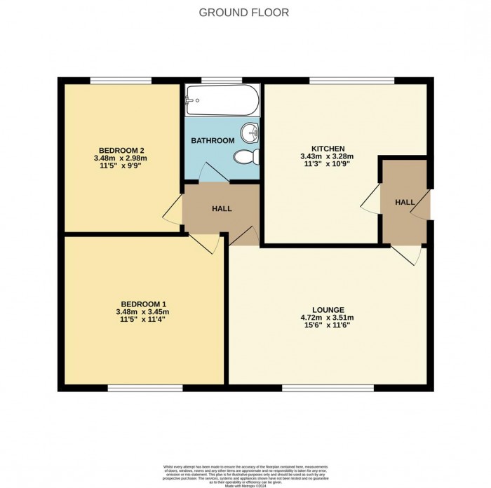 Floorplan for Downfield Road, Cheshunt, Waltham Cross