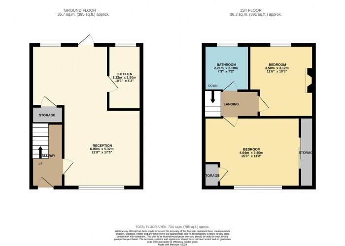 Floorplan for Valognes Avenue, London