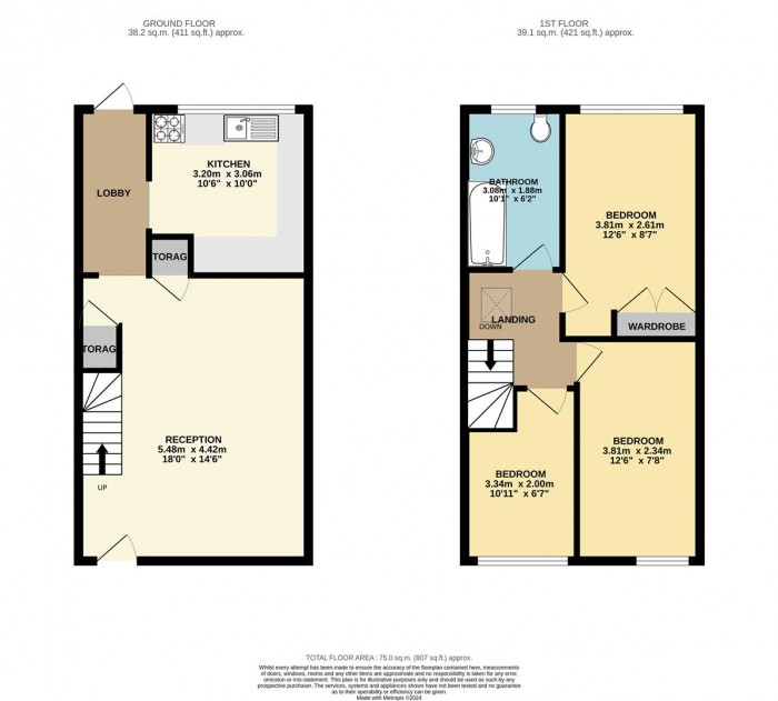 Floorplan for Wilmot Road, London