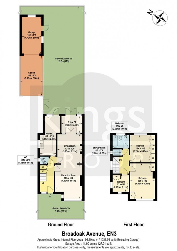 Floorplan for Broadoak Avenue, Enfield - Chain Free Semi-Detached