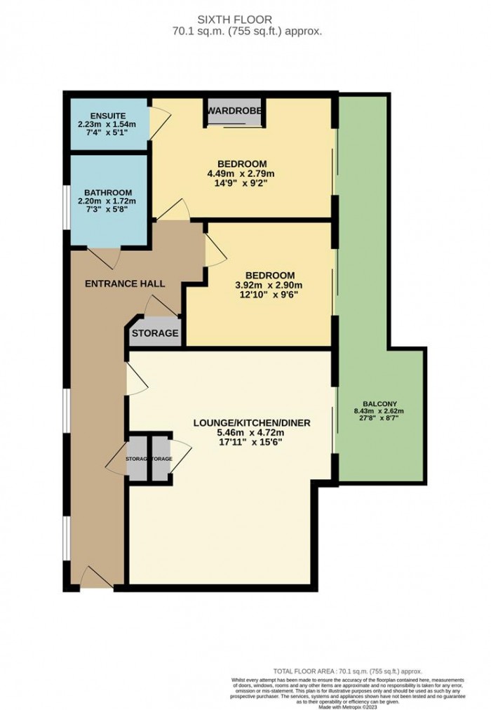 Floorplan for McFadden Court, Buckingham Road, London