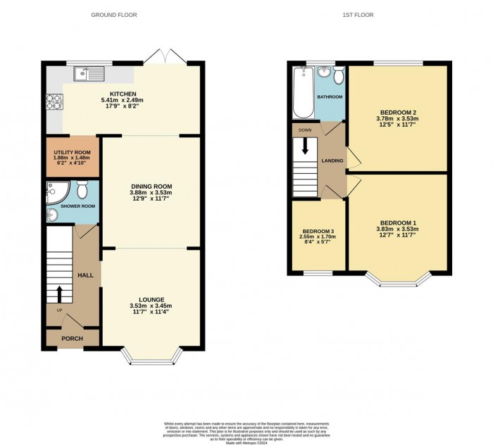 Floorplan for Abbey Road, Waltham Cross