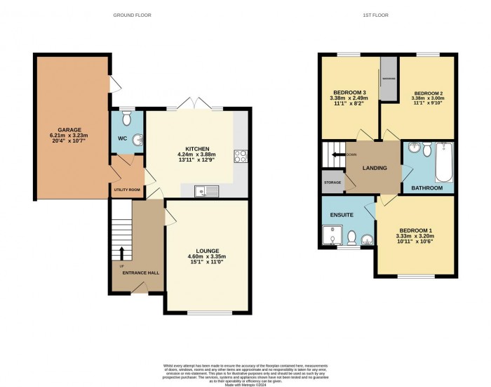 Floorplan for Warham Close, Cheshunt, Waltham Cross