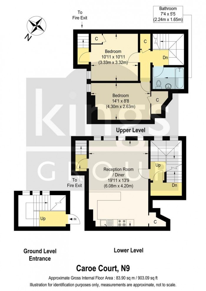 Floorplan for Caroe Court, London, N9