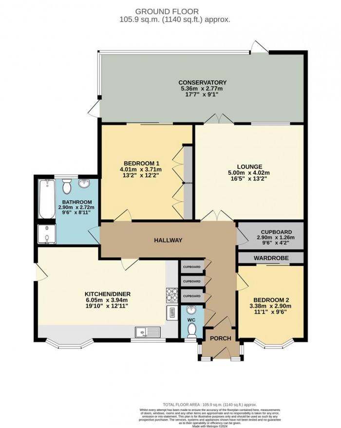 Floorplan for Elderbek Close, Cheshunt, Waltham Cross