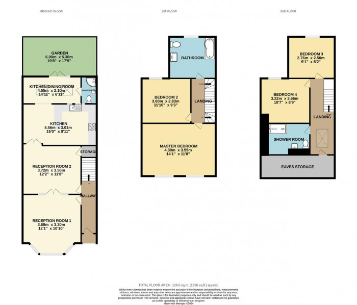 Floorplan for Clonmell Road, London