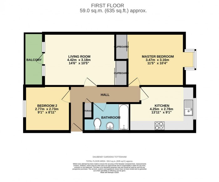 Floorplan for Daubeney Gardens, London