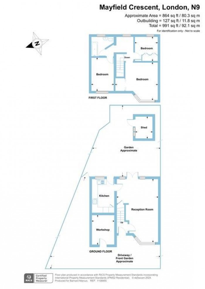 Floorplan for Mayfield Crescent, London