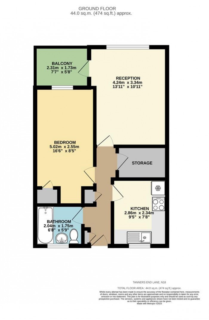 Floorplan for Tanners End Lane, Edmonton, N18