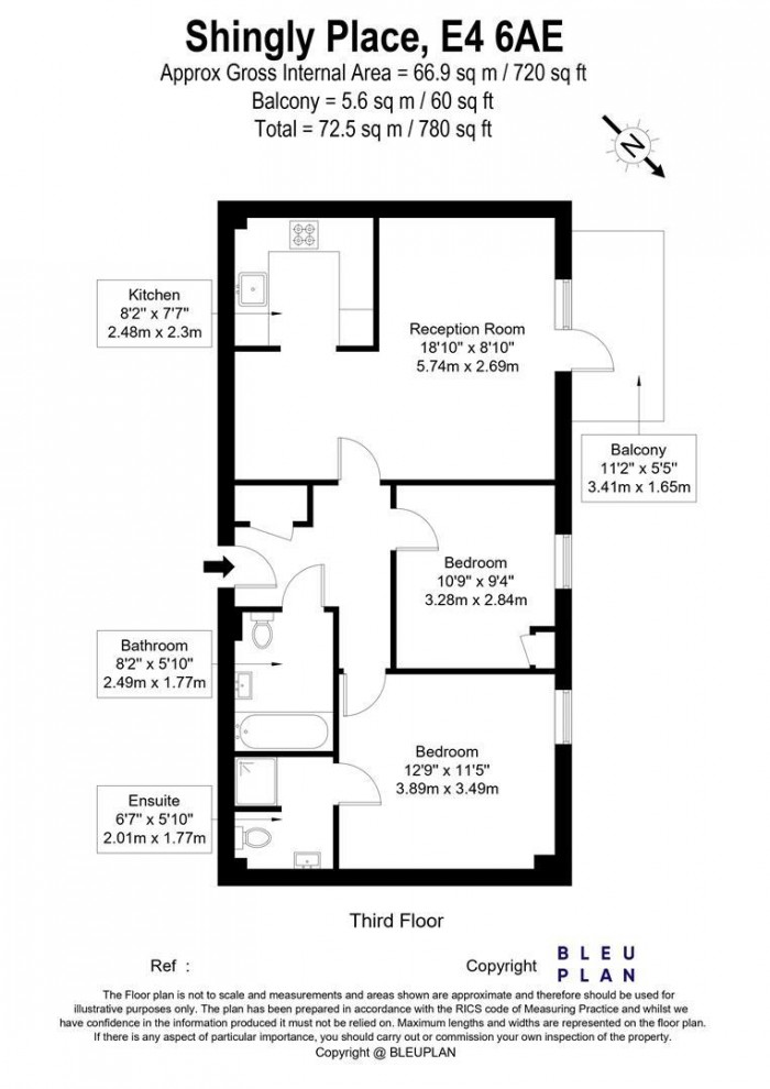 Floorplan for Shingly Place, London