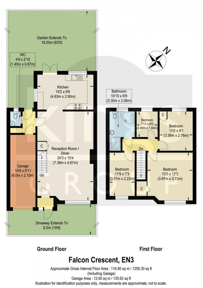 Floorplan for Falcon Crescent, Enfield