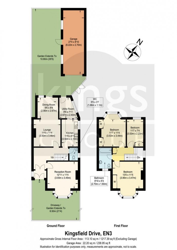 Floorplan for Kingsfield Drive, Enfield