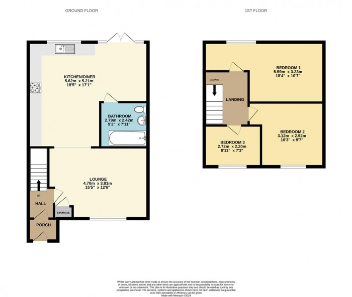 Floorplan for Franklin Avenue, West Cheshunt, Herts, EN7