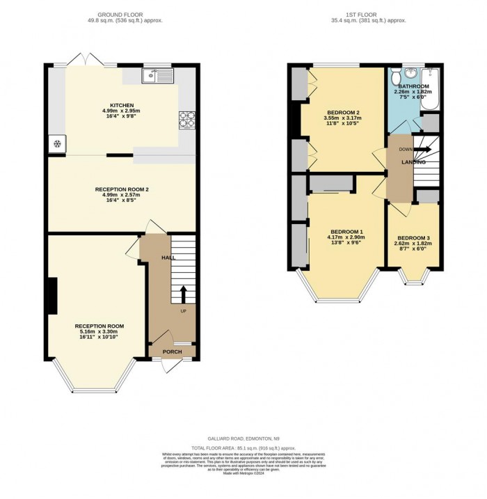 Floorplan for Galliard Road, Edmonton, N9