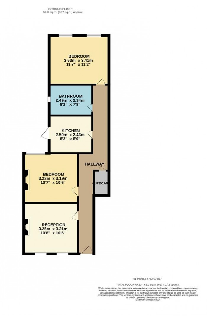 Floorplan for Mersey Road, London