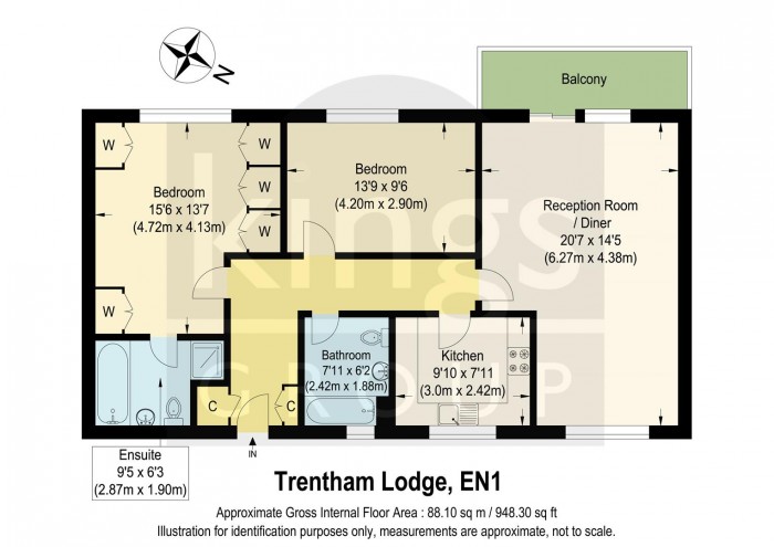 Floorplan for Wellington Road, Enfield