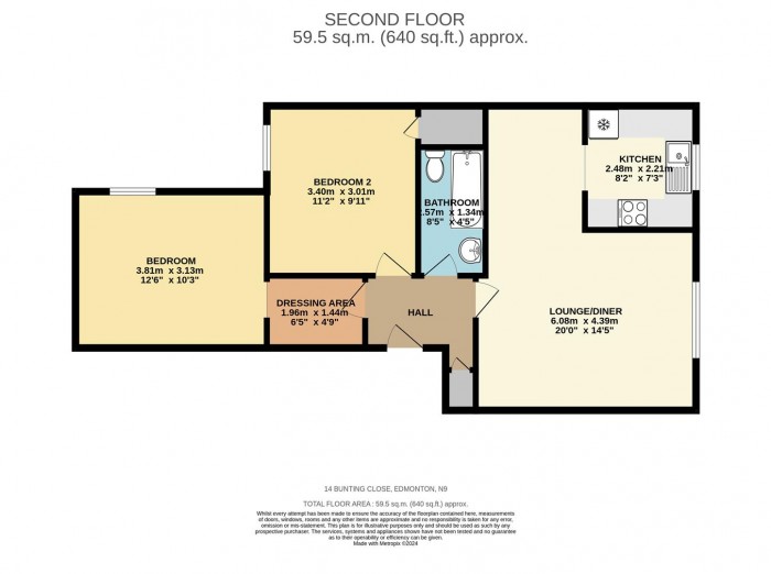 Floorplan for Bunting Close, Edmonton, N9