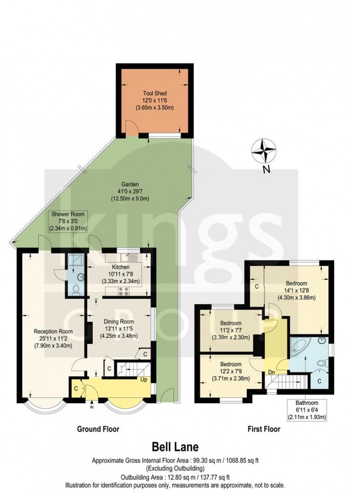 Floorplan for Park Terrace, Bell Lane, Enfield