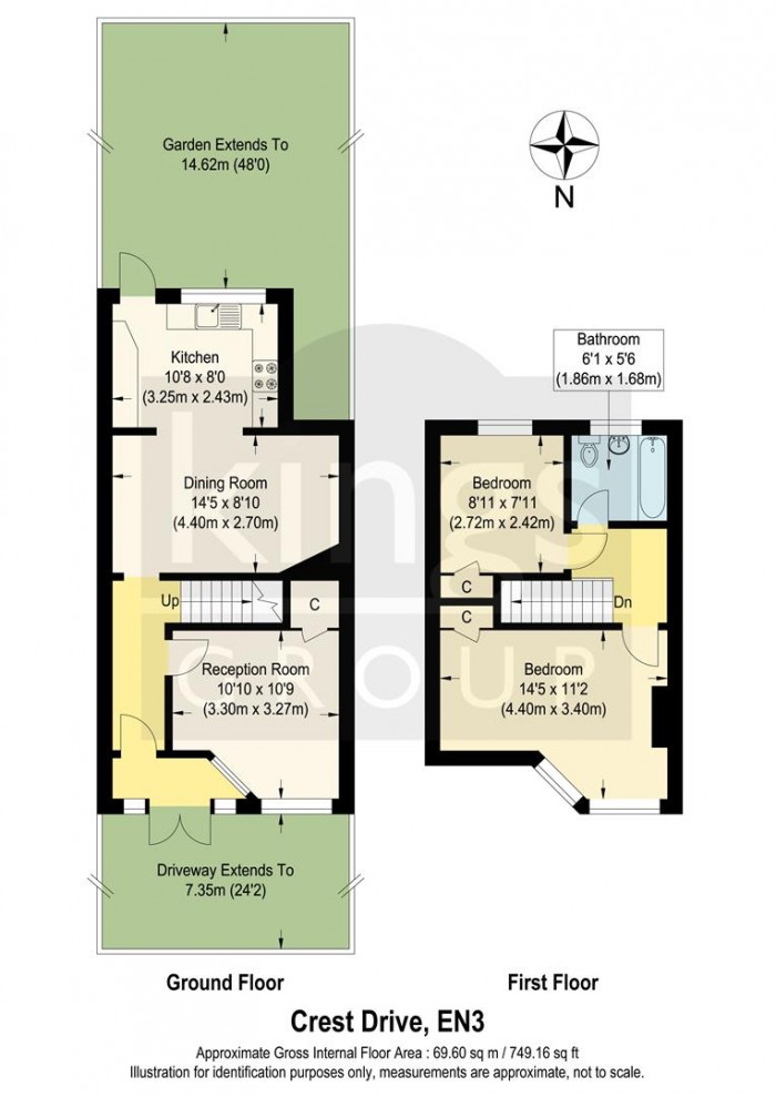 Floorplan for Crest Drive, Enfield (Chain free)