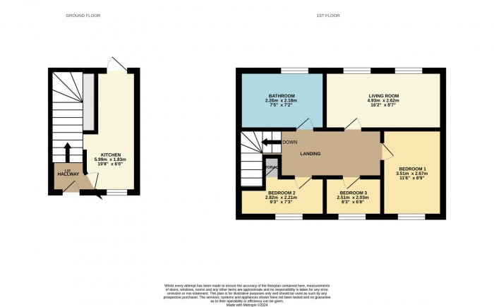 Floorplan for Rosemary Avenue, Enfield