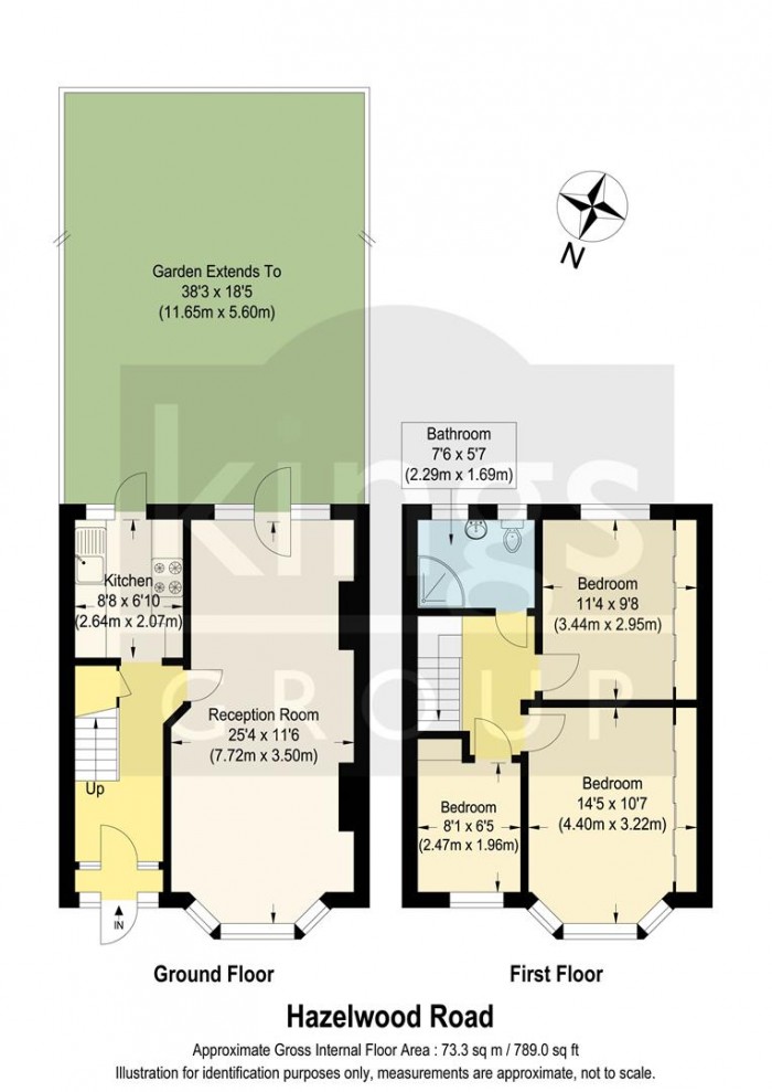 Floorplan for Hazelwood Road, Enfield