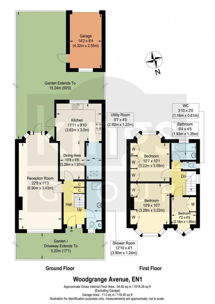 Floorplan for Woodgrange Avenue, Enfield