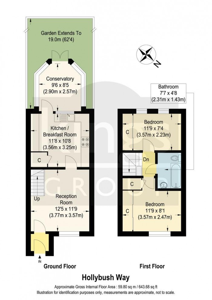 Floorplan for Hollybush Way, Cheshunt, Waltham Cross