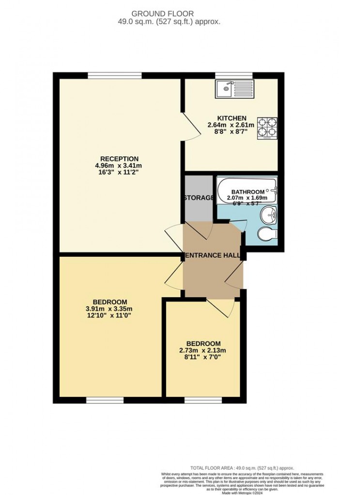 Floorplan for Luther King Close, London