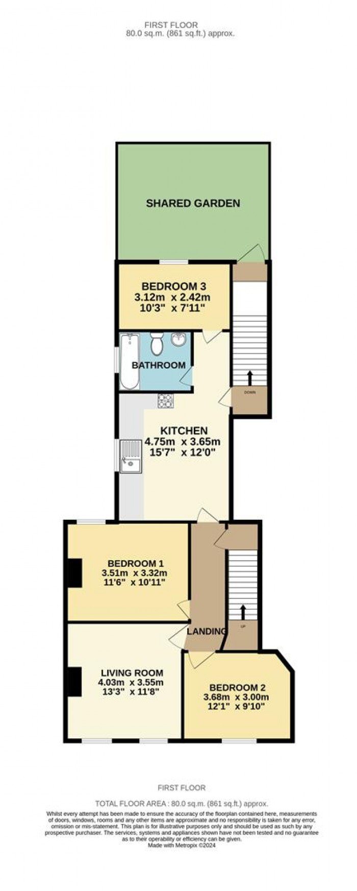 Floorplan for Granville Road, London