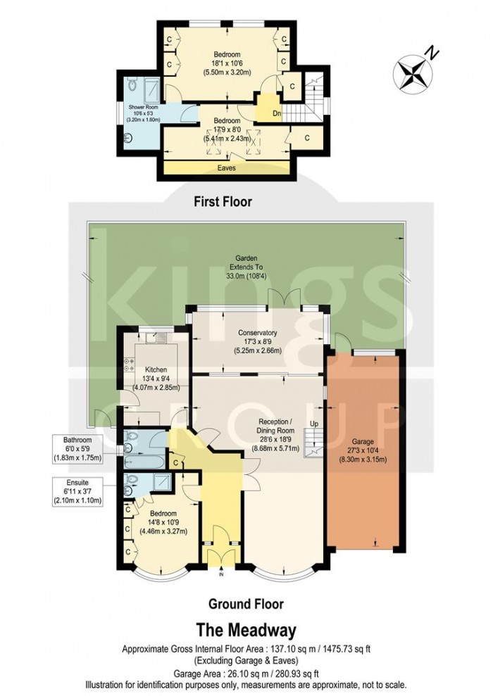 Floorplan for The Meadway, Cuffley, Potters Bar