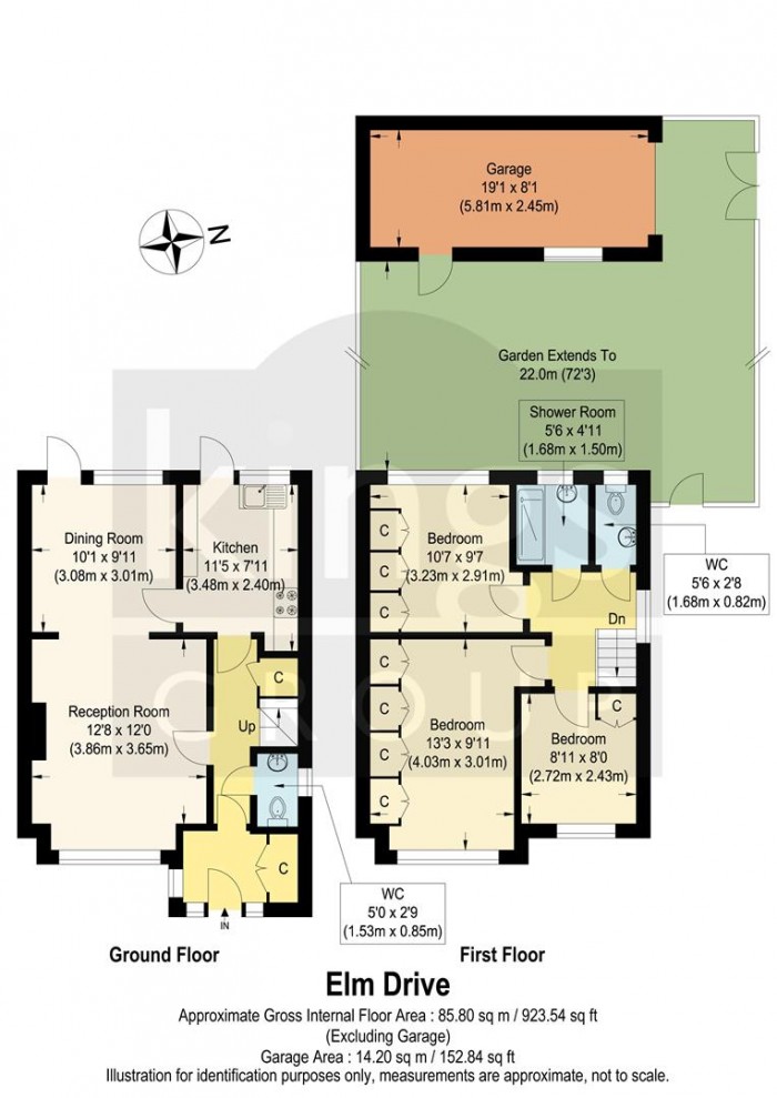 Floorplan for Elm Drive, Cheshunt, Waltham Cross