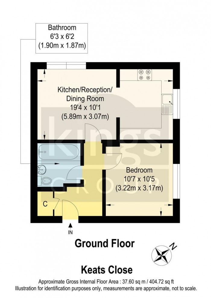 Floorplan for Keats Close, Scotland Green Road, Enfield