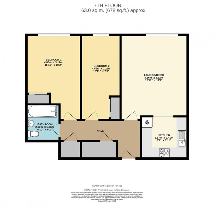 Floorplan for Geary Court, Edmonton, N9