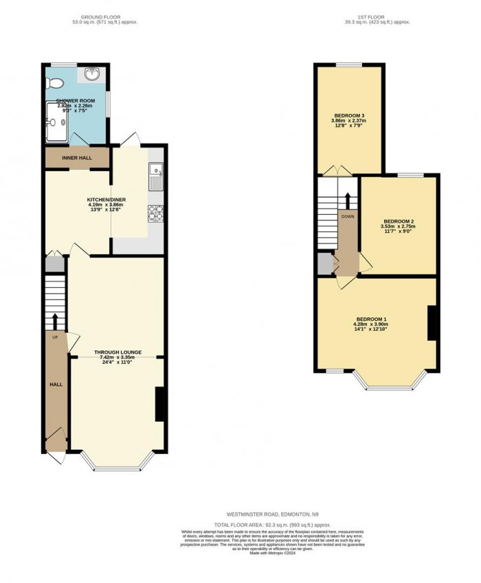 Floorplan for Westminster Road, Edmonton, N9