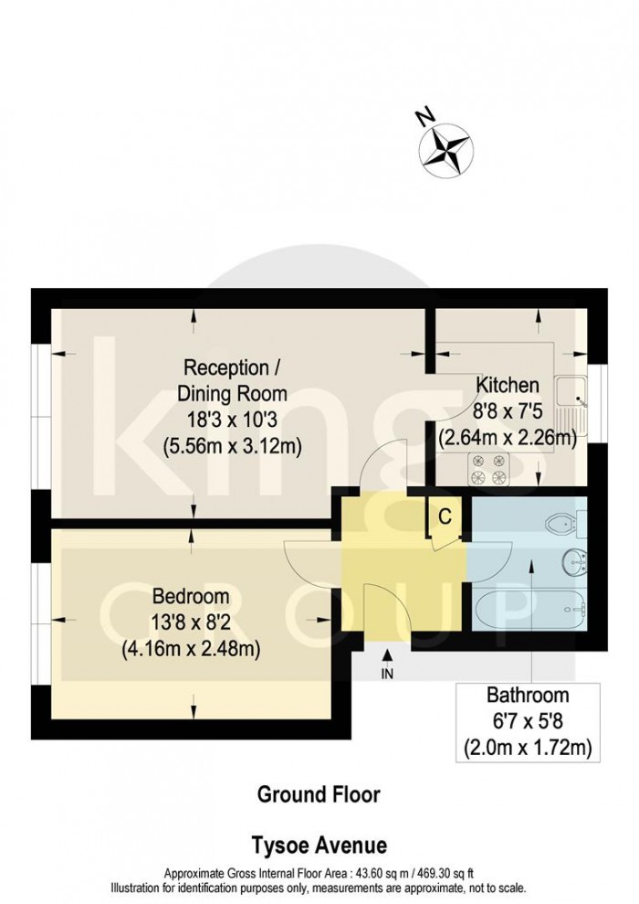 Floorplan for Tysoe Avenue, Enfield